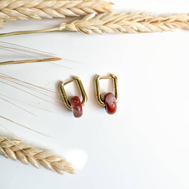 Red Jasper Hoops