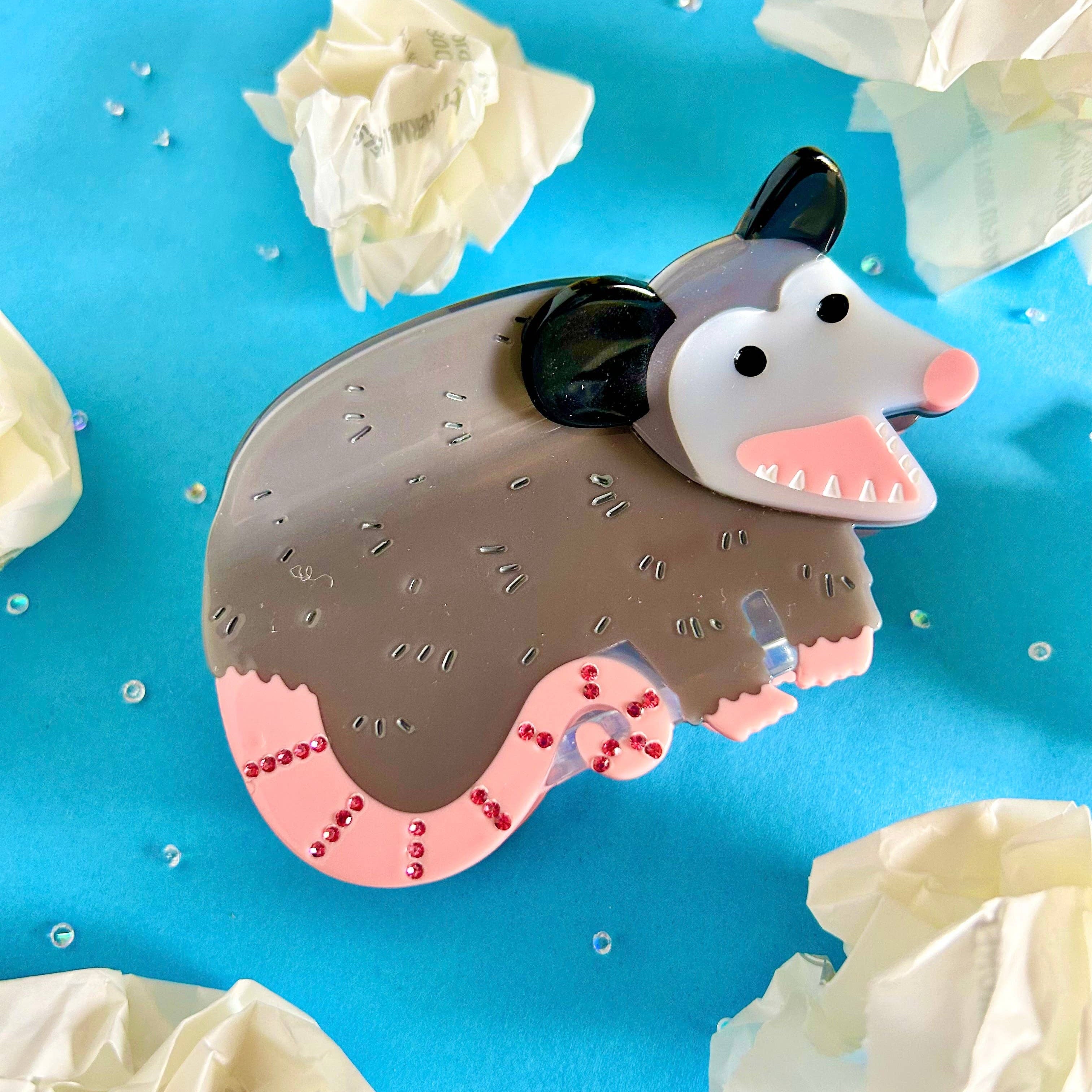 Peach Fuzz Hair Claw - Opossum