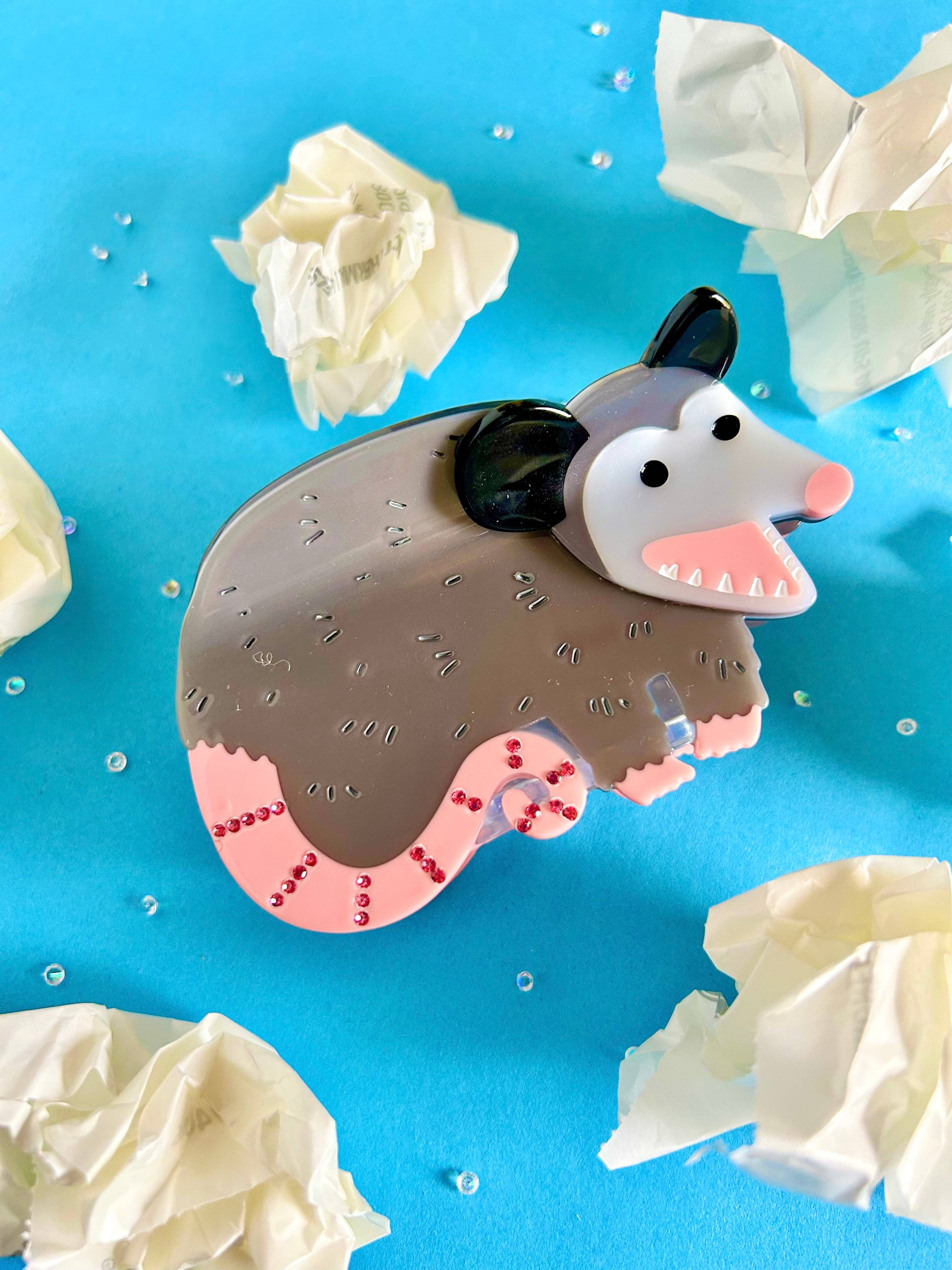 Peach Fuzz Hair Claw - Opossum