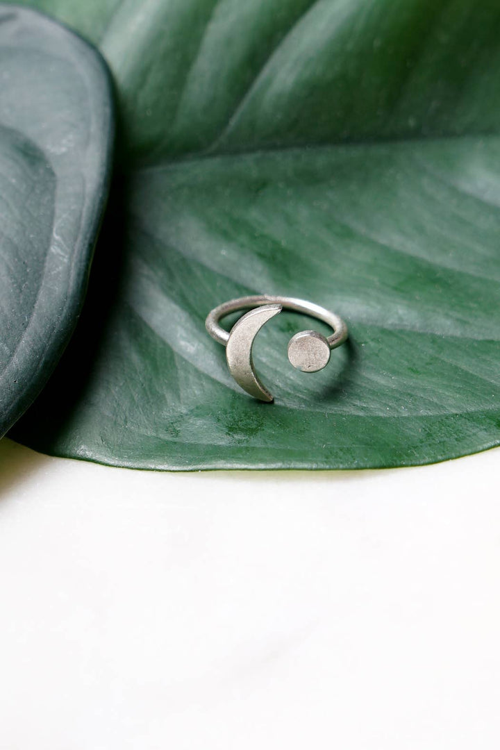Sun and Moon Ring - Silver Plated