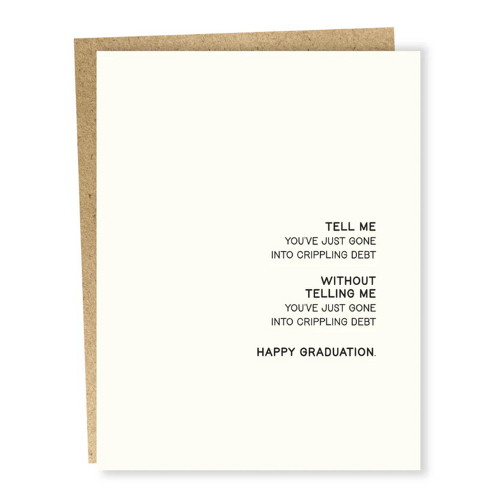 Crippling Debt Graduation Card