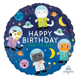 'Happy Birthday Earthling' Space Cats Balloon