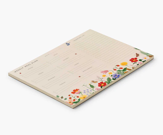 Rifle Paper Strawberry Fields Meal Planner Notepad