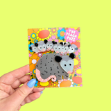 The Peach Fuzz Opossum Family Clip Set