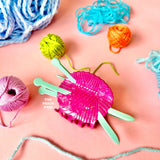 The Peach Fuzz Yarn + Knitting Needles Hair Claw