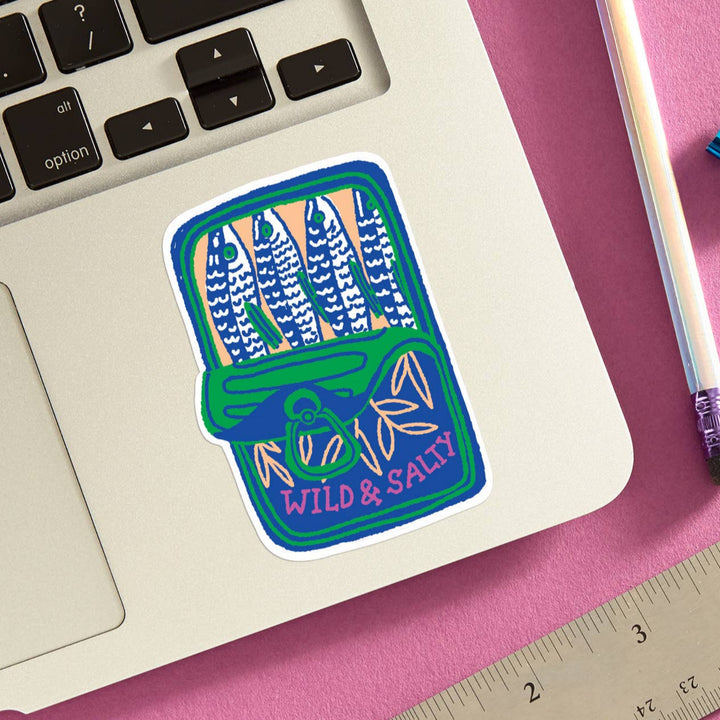 'Wild & Salty' Sardines Die Cut Sticker