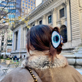 Hand-painted Evil Eye Claw Hair Clip
