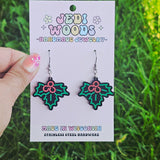 Retro 'Neon' Mistletoe Earrings