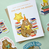 Reading Bear Birthday Card