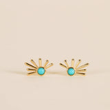 Sun Ray - Turquoise / Gold Earrings