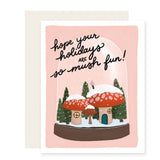 Mushroom Snow Globe Holiday Card