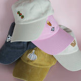 Embroidered Hat - Garlic: Washed Mustard Color
