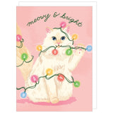 Fluffy Cat Meowy & Bright Holiday Card