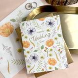 Foil Stamped Flower Wedding Card