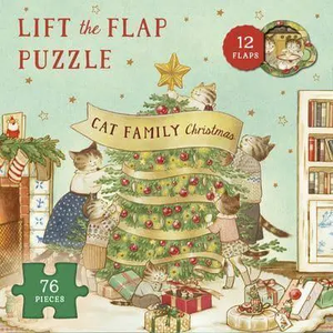 Cat Family Christmas Life the Flap Puzzle - 76 Pieces