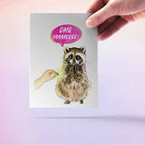 Liyana Studio Engagement Card - Yaaas Screaming Raccoon