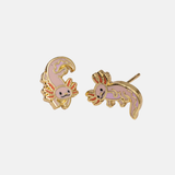 Yellow Owl Curio Earrings - Axolotl