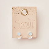 Stone Moon Phase Ear Jacket - Opalite / Silver