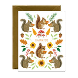 Fall Squirrels Thank You Card