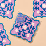 Kaleidoscope Letterpress Vellum Coasters - Blue/Purple (Set of 4)