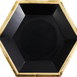Gold & Black Hexagon Lunch Plate