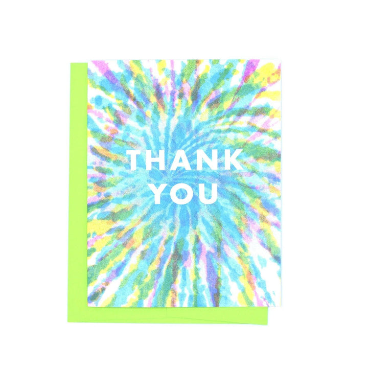 Thank You - Tie Dye Risograph Greeting Card