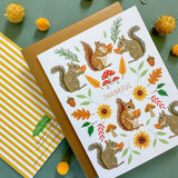 Fall Squirrels Thank You Card
