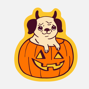 The Good Twin Sticker Pumpkin Pug