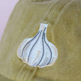 Embroidered Hat - Garlic: Washed Mustard Color