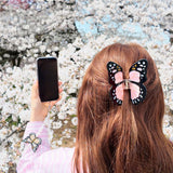 Hand-painted Monarch Butterfly Claw Hair Clip