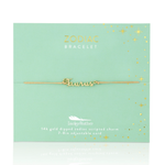 Taurus script zodiac astrological gold bracelet