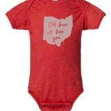 OH How I Love You Screen Print Baby Onesie - 6m