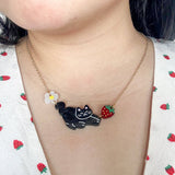 Kitties Necklace - Black Cat