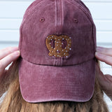 Idlewild Embroidered Washed Burgundy Hat - Pretzel