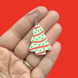 Christmas Snack Cake Tree Acrylic Earrings