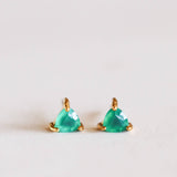Mini Energy Gem Earrings - Green Onyx / Gold