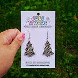 Leopard Print Christmas Tree Earrings