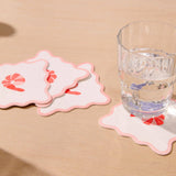 Crudite Letterpress Vellum Coasters - Shrimp (Set of 4)