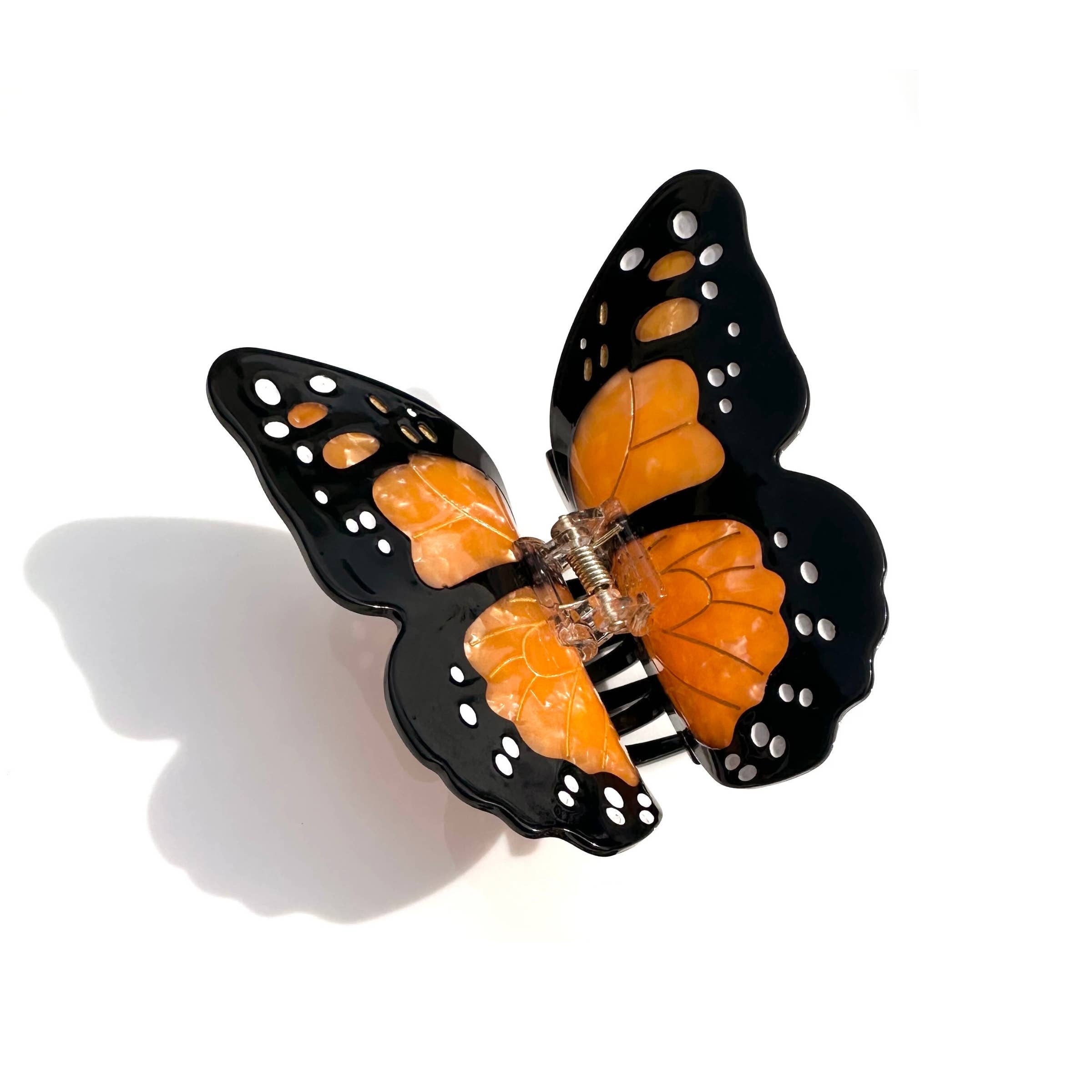 Hand-painted Monarch Butterfly Claw Hair Clip
