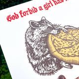 Raccoon Linocut Print