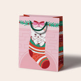 Stocking Kitten Gift Bag