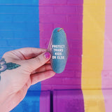Protect Trans Kids Or Else Motel Keychain