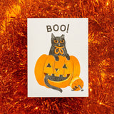 Boo! Risograph Halloween Card