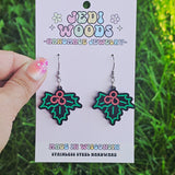 Retro 'Neon' Mistletoe Earrings
