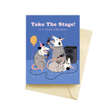 Opossum Karaoke Birthday Card