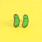 Enamel Stud Earrings - Pickle