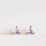 Mini Energy Gem Earrings - Amethyst / Gold