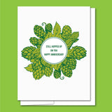 Hoppy Anniversary - Letterpress Funny Love Card