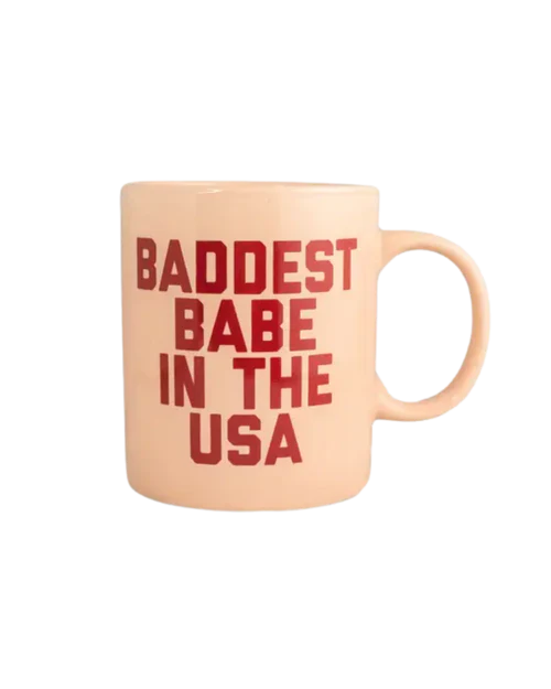 Golden Gems Baddest Babe in the USA Mug Pink