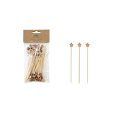 Bamboo Skewers with Stars, set of 50